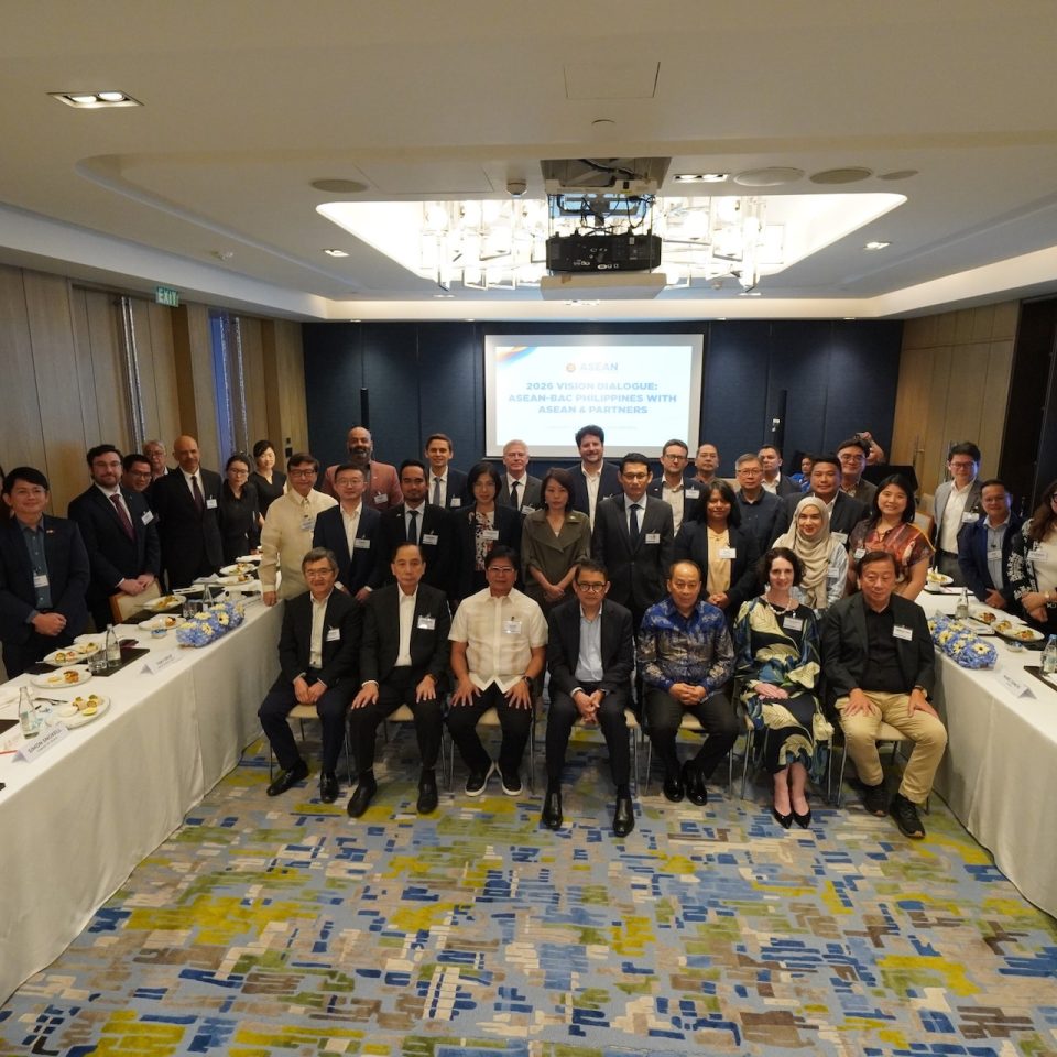 Incoming ASEAN Business Advisory Council (ASEAN-BAC) chair and ASEAN BAC Philippines (ASEAN BAC PH) chair Jose Ma. Concepcion Ill with the heads of diplomatic missions from ASEAN member states and dialogue partner-countries during the 2026 Vision Dialogue where ASEAN BAC PH presented its initiatives and prionties for its chairship in 2026. The meeting was held at the Grand Hyatt Manila last August 13, 2025, with ambassadors and representatives from nine ASEAN member-states, eight dialogue partner-countries, and 12 of the country's biggest agribusiness companies in attendance. In the photo are the ambassadors of ASEAN member states Brunei Darussalam, Cambodia, Indonesia, Malaysia, Myanmar, Viet Nam, Singapore, and Thailand; and of dialogue partner-countries Australia, the United Kingdom, Canada, China, India, New Zealand, Russia, and the United States. Joining them are the leaders of some of the Philippines biggest agribusiness companies.