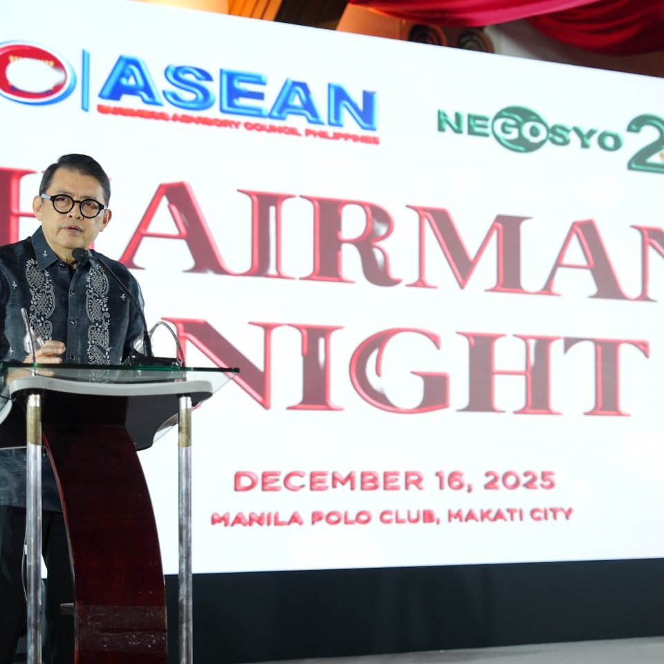 ASEAN-BAC 2026 chair Joey Concepcion and ASEAN 2026 gave a shoutout fo MSMEs and the importance of public-private partnerships in delivering the priorities and outcomes of the Philippines chairship of ASEAN in 2026 during Chairman’s Night last December 16, 2025.